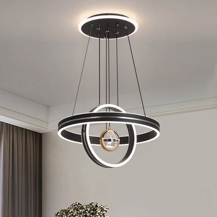 Modern LED Crystal Chandelier Ceiling Light White for Living Room Dining Area