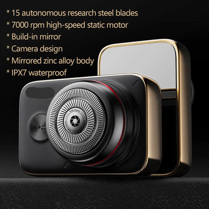 Portable Electric Beard Shaver Mini USB Rechargeable Wet and Dry Razor with Mirror IPX7 Waterproof