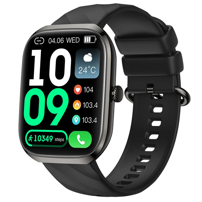 Smart Fitness Watch 2.06" AMOLED Waterproof Heart Rate Monitor 24H Activity Tracker