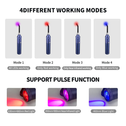 Rechargeable Red & IR LED Relaxation Wand with Multi-Intensity Settings