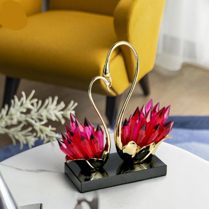 Elegant Crystal and Alloy Ornament for Home Office Display