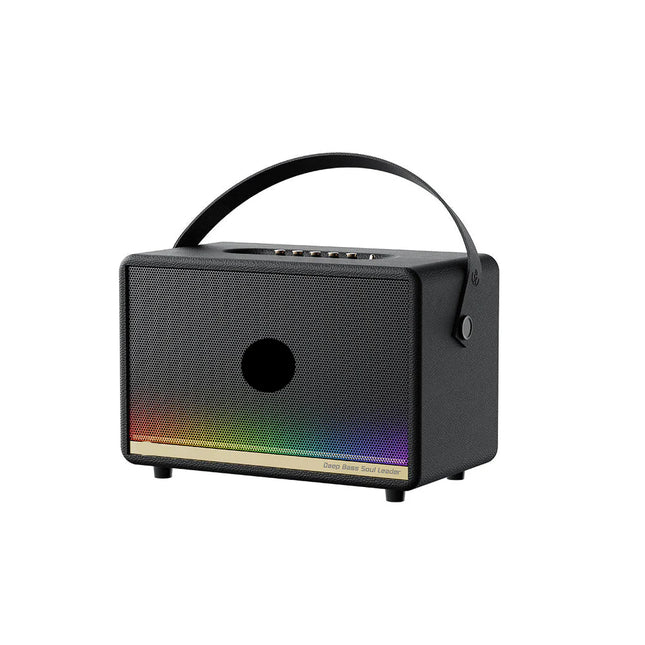 High-Power Portable Bluetooth Speaker System with Dual Wireless Mics, RGB Lights & Water-Resistant Body