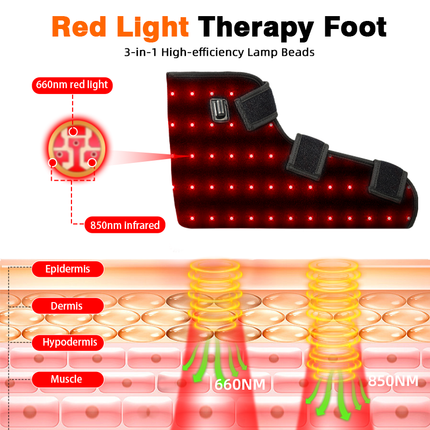 Red & Near-Infrared Light Relaxation Foot Wrap for Toe and Ankle Support