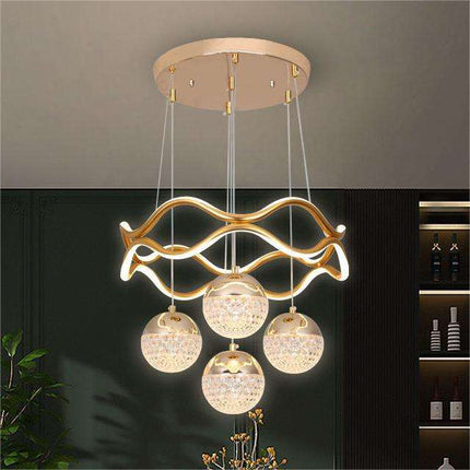 Modern Circular LED Pendant Ceiling Light Warm White Acrylic Ring Design Contemporary Indoor Lighting