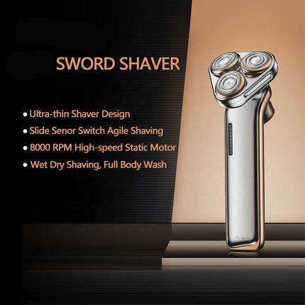 2 in 1 Rechargeable Electric Shaver with Nose Hair Trimmer IPX7 Waterproof 700mAh Battery