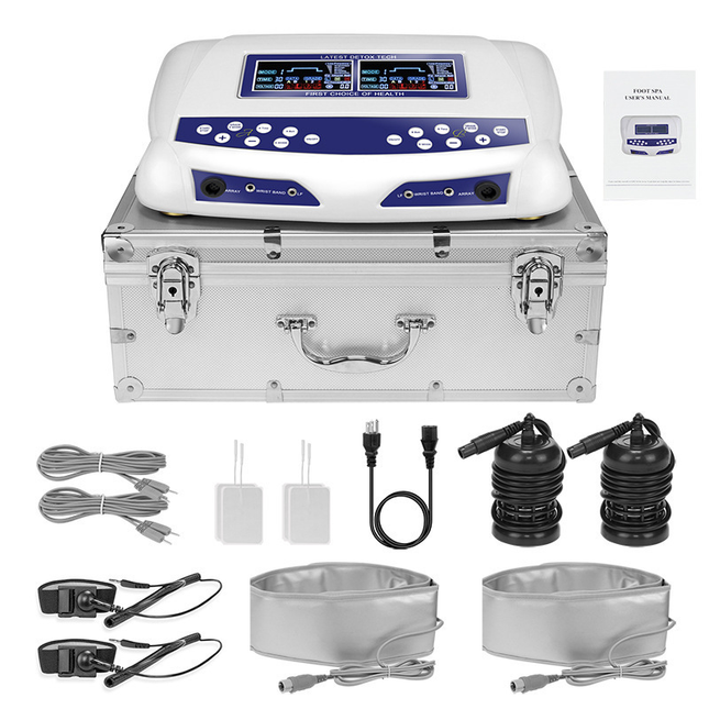 Dual Ionic Detox Foot Spa with FIR Slimming Belts & TENS Muscle Stimulation Pads