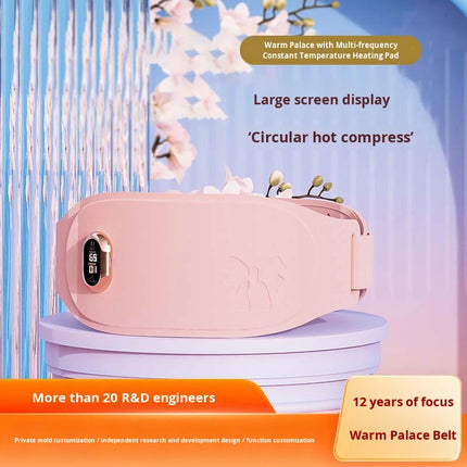 USB Heating Period Support Belt – 5 Temperature Modes (Soft Pink)