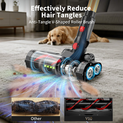 Cordless Stick Vacuum Cleaner with Cyclone Filtration, Rechargeable Bagless Design, 0.8L Dust Cup