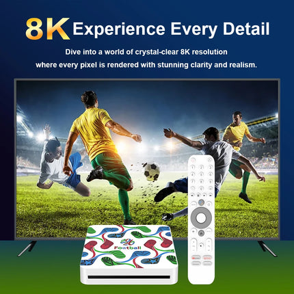 Portable Android 14 Smart TV Box with 2GB RAM, 16GB Storage, Dual Band WiFi and Bluetooth