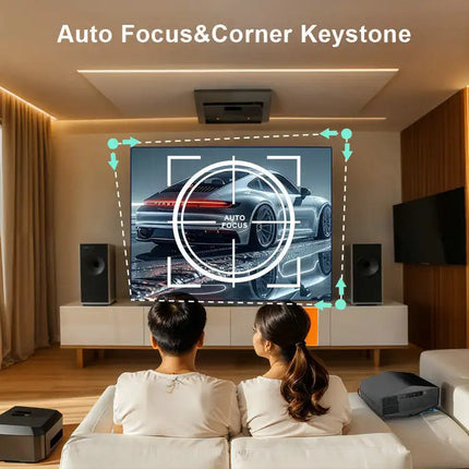 Cordless Android 12 Projector 1080p 700 ANSI Lumens Auto Keystone 20W Speaker Black
