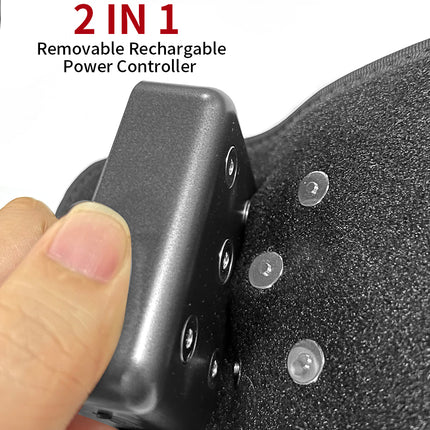 Rechargeable LED Light Relaxation Knee Wrap 660nm 850nm Infrared 3000mAh Battery Black
