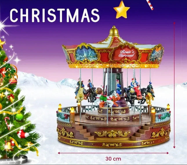Decorative LED Carousel with Music, Rotating Display and Adaptor Included