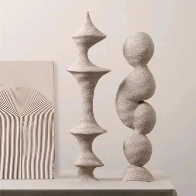Modern Abstract Resin Sculpture with String-Style Design for Home Décor