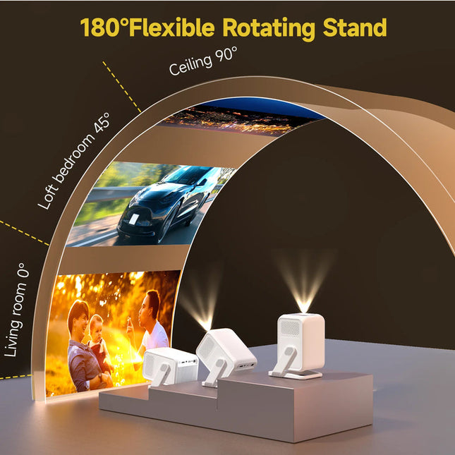 Smart Android 14 Projector | 8K Video Support, 5G WiFi, Built-In Stereo Speakers