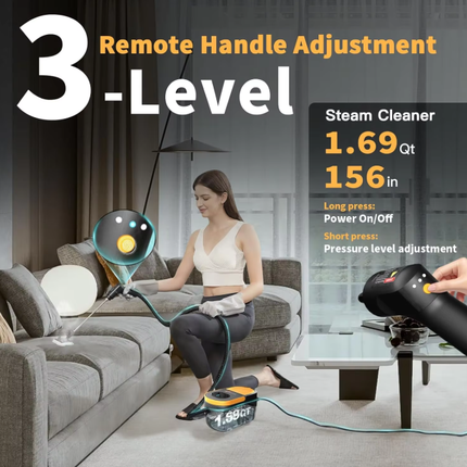 2500W High-Pressure Steam Cleaner with 3-Level Adjustable Handle for Home & Car