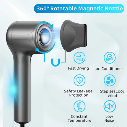 Advanced Ionic Blow Dryer with Ultra-Fast Motor, Smart LED Display & Cold Air Mode