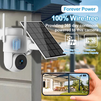Smart Solar WiFi Surveillance Camera with 3MP HD Video, AI Motion Alerts & Full-Color Night View