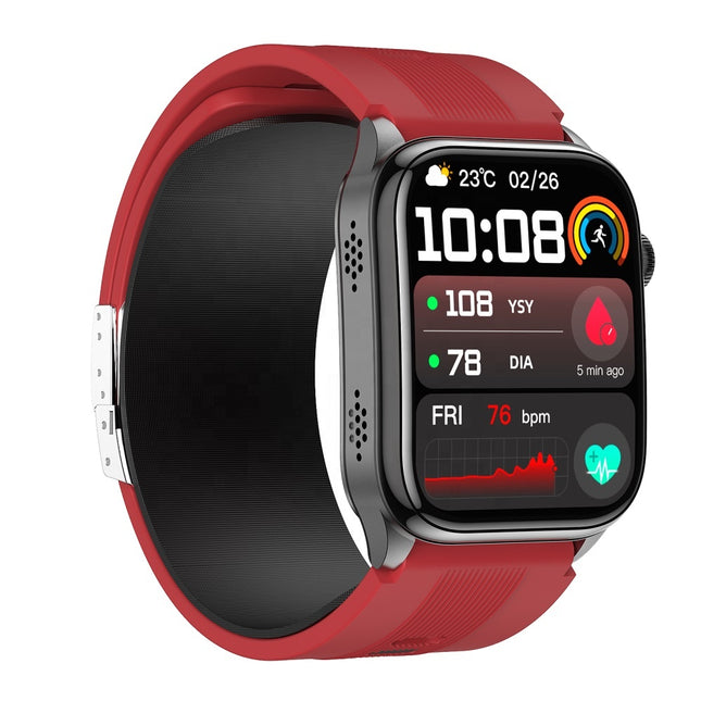 2.06" AMOLED Smart Watch with ECG Air Pump Blood Pressure Tracker NFC Emergency Call