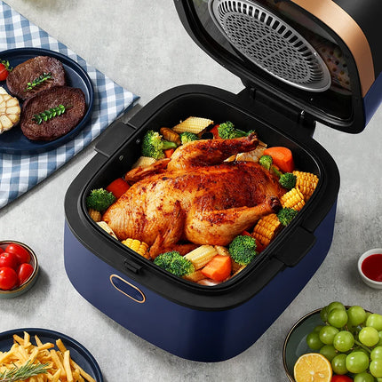 7.5L Digital Air Fryer with Touch Controls, Adjustable Temperature and Viewing Window, White