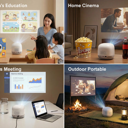 Compact Smart Projector with Android 13, WiFi Connectivity, DLP Technology and 200 Inch Projection