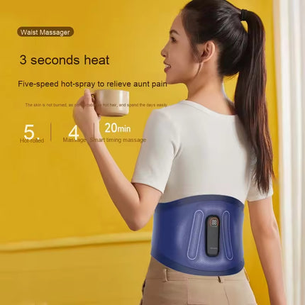 Portable Electric Waist Support Belt with Vibration and EMS Functions, Adjustable and Cordless