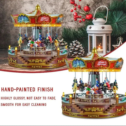 Decorative LED Carousel with Music, Rotating Display and Adaptor Included