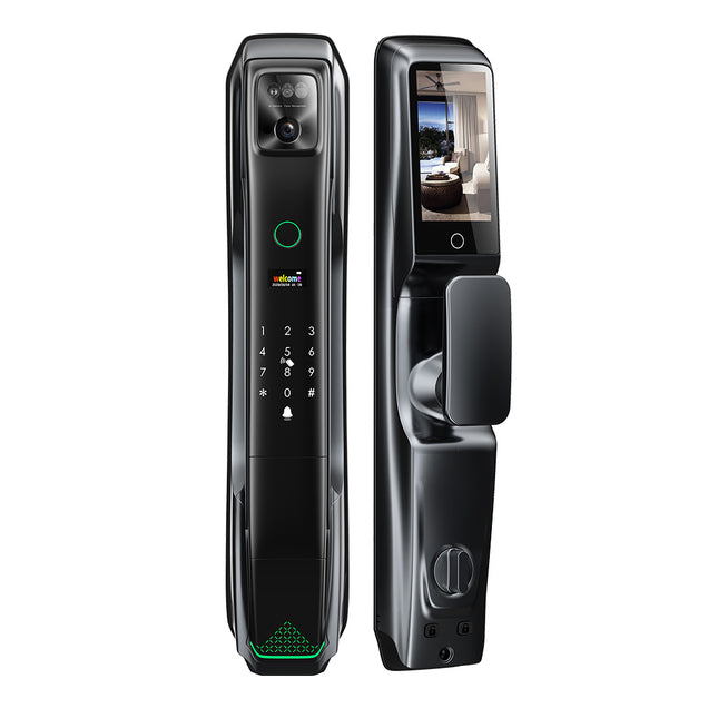 Automatic Smart Door Lock with Fingerprint, PIN Access and HD Indoor Screen