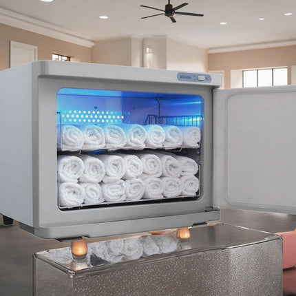 23L Electric UV Sterilizer Cabinet with Ozone Towel Warmer for Beauty Salon