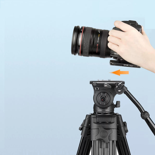 Portable 180cm Aluminum Camera Tripod with Rolling Dolly Base Heavy Duty 8kg Support