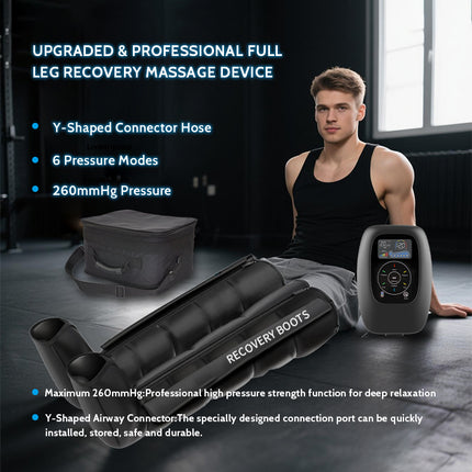 Cordless Air Compression Leg Massager Boots for Circulation, Recovery & Muscle Relief