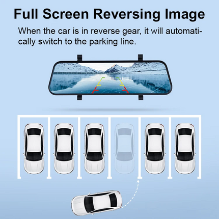 9.66 Inch 1080P Dual Recording Car Mirror Camera with Rear Camera Support