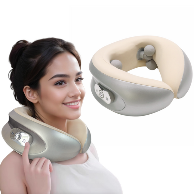 Cordless Neck Massager Pillow 4 Nodes Timer Control