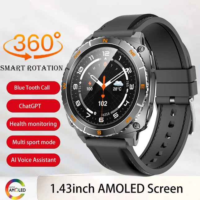 1.43" Touch Screen Smart Watch with IP68 Water Resistance and 400mAh Battery