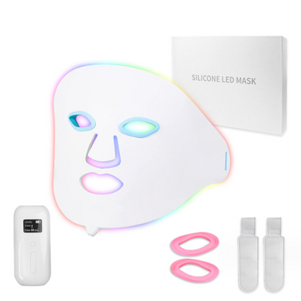 Portable 7 Colour LED Light Relaxation Face Mask Rechargeable Silicone Skin Rejuvenation Device
