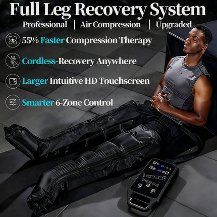 Electric Air Compression Leg Massager Boots with Motion Tracking & Adjustable Timing