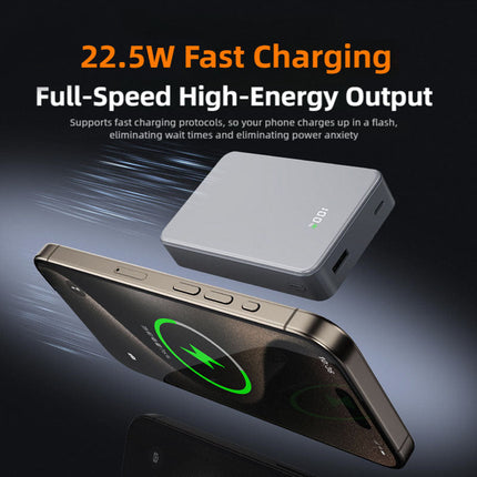 Portable Wireless Fast Charging Power Bank with Built-in Cable Carry-On Approved