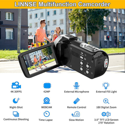 Ultra HD 4K Digital Camera for Content Creation with 42MP Sensor and Swivel Display – Black