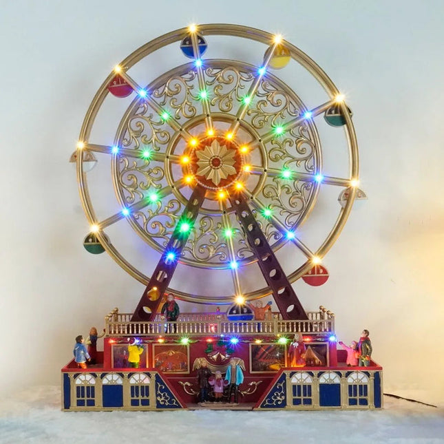 Rotating Christmas Ferris Wheel Decoration with LED Lights and Music