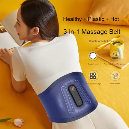 Portable Electric Waist Support Belt with Vibration and EMS Functions, Adjustable and Cordless