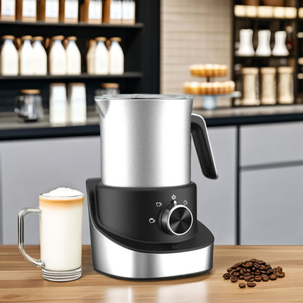 Electric Milk Steamer & Frother Machine, Professional Stainless Steel Jug for Silky Smooth Foam
