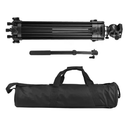 Heavy Duty Camera Tripod Fluid Head Extendable 158cm Aluminum Stand 6kg Load