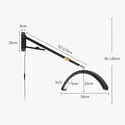 Portable Half Moon LED Nail Lamp Clip On with Remote and Adjustable Dimming