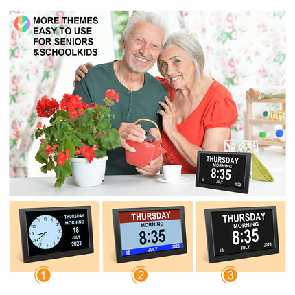 Smart 10” LCD Digital Photo Display Clock with Alarm, Remote & Adaptive Brightness