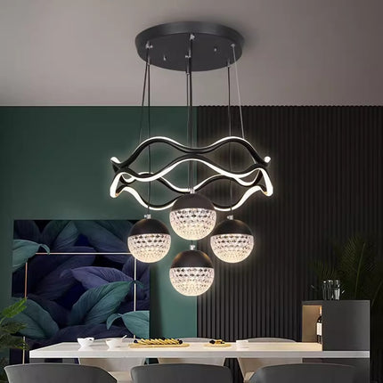 Modern Circular LED Pendant Ceiling Light Warm White Acrylic Ring Design Contemporary Indoor Lighting