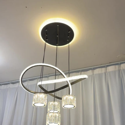 Modern LED Crystal Glass Pendant Light for Living Dining Room Interiors
