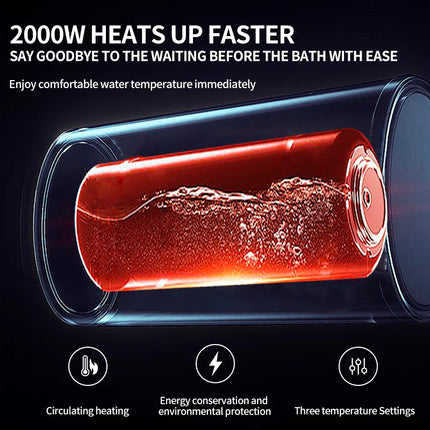 50L Wall Install Electric Water Heater with Smart Control, High-Power Rapid Heating System
