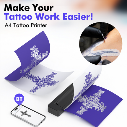 Compact A49 Thermal Printer – Rechargeable, Inkless Printing for Documents, Labels & Tattoo Templates