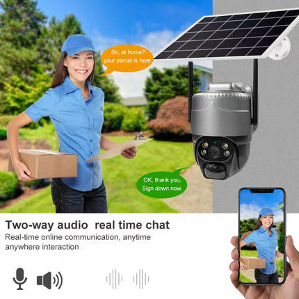 3MP Solar Powered Wireless Security Camera with Pan Tilt and Night Vision