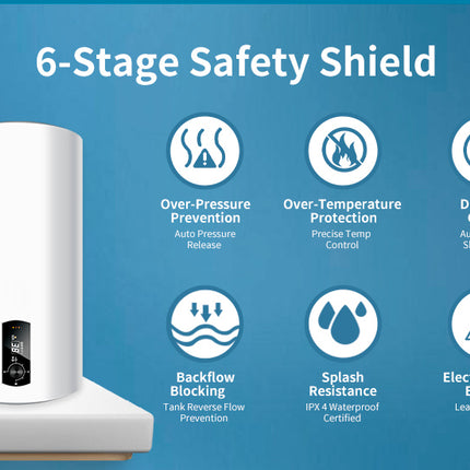 Electric Water Heater Tank 40L Digital Control Indoor Outdoor Use