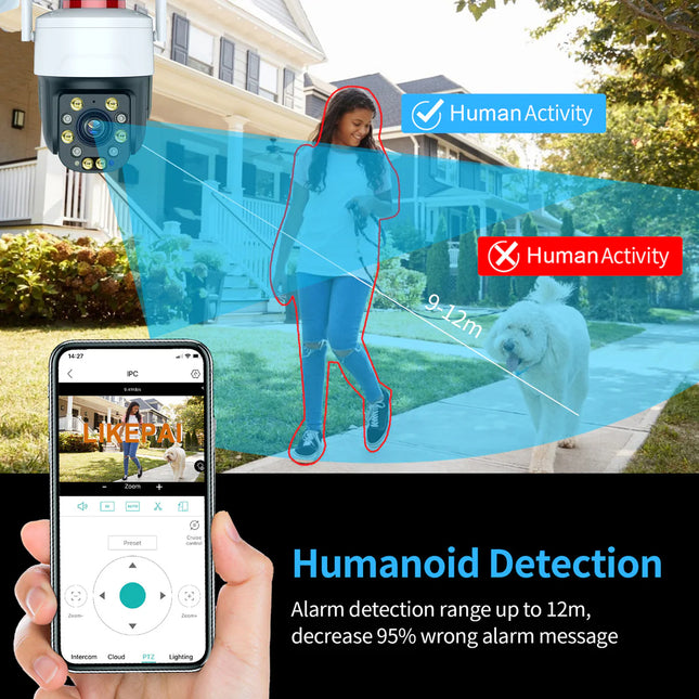 Advanced PTZ Outdoor Surveillance Camera with POE Support, Dual-Frequency WiFi & 5X Zoom